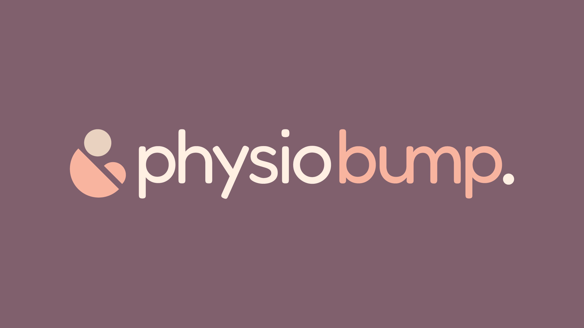Physio Bump logotype on the Physio Purple brand colour